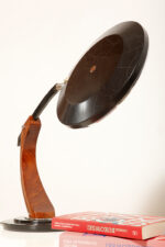 Metalowa dwupunktową lampa biurkowa "President" z ramieniem z litego palisandrowego drewna i czarnym kloszem, projekt Luis Pérez de la Oliva dla Fase, Hiszpania, lata 70. - obrazek 30