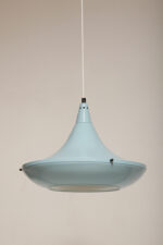 Jednopunktowa ażurowa niebieska metalowa lampa sufitowa "UFO" w stylu Space Age, Polam Wieliczka, Polska, lata 70-90. - obrazek 30