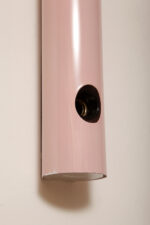 Smukła trzypunktowa aluminiowa cylindryczna różowa lampa ścienna/kinkiet o pionowej, lub poziomej orientacji, Targetti, Włochy, lata 80. - obrazek 48