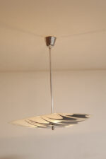 Asymetryczna mlecznobiało-czarna trzypunktowa szklana lampa sufitowa „Parasolka” malowana w geometryczne wzory, Kamenický Šenov, Czechosłowacja, lata 60. - obrazek 30