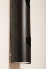 Smukła trzypunktowa aluminiowa cylindryczna czarna lampa ścienna/kinkiet o pionowej, lub poziomej orientacji, Targetti, Włochy, lata 80. - obrazek 44