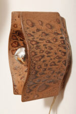 Brązowa cętkowana jednopunktowa nieduża ceramiczna lampa ścienna / kinkiet w stylu projektu Cari Zalloni dla Leola, Space Age, Niemcy, lata 70. - obrazek 32