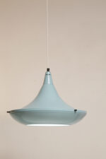 Jednopunktowa ażurowa niebieska metalowa lampa sufitowa "UFO" w stylu Space Age, Polam Wieliczka, Polska, lata 70-90. - obrazek 32