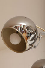 Rozłożysta cała metalowa długa pięciopunktowa chromowana lampa sufitowa z regulowaną długością zwisu, Space Age, Włochy, lata 60/70. - obrazek 34