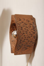 Brązowa cętkowana jednopunktowa nieduża ceramiczna lampa ścienna / kinkiet w stylu projektu Cari Zalloni dla Leola, Space Age, Niemcy, lata 70. - obrazek 35