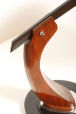 Metalowa dwupunktową lampa biurkowa "President" z ramieniem z litego palisandrowego drewna i czarnym kloszem, projekt Luis Pérez de la Oliva dla Fase, Hiszpania, lata 70. - obrazek 36