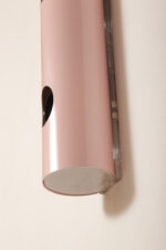 Smukła trzypunktowa aluminiowa cylindryczna różowa lampa ścienna/kinkiet o pionowej, lub poziomej orientacji, Targetti, Włochy, lata 80. - obrazek 53