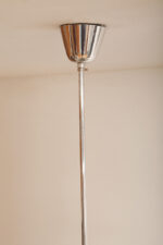 Asymetryczna mlecznobiało-czarna trzypunktowa szklana lampa sufitowa „Parasolka” malowana w geometryczne wzory, Kamenický Šenov, Czechosłowacja, lata 60. - obrazek 36