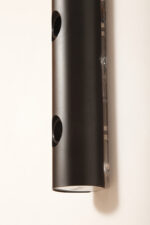Smukła trzypunktowa aluminiowa cylindryczna czarna lampa ścienna/kinkiet o pionowej, lub poziomej orientacji, Targetti, Włochy, lata 80. - obrazek 50