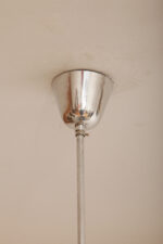 Asymetryczna mlecznobiało-czarna trzypunktowa szklana lampa sufitowa „Parasolka” malowana w geometryczne wzory, Kamenický Šenov, Czechosłowacja, lata 60. - obrazek 38