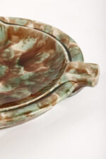 Duża zielono-brązowa fajansowa okrągła popielnica, Polskie Zjednoczone Fabryki Fajansu „Włocławek” we Włocławku, Polska, lata 1945-1955 - obrazek 39