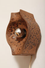 Brązowa cętkowana jednopunktowa nieduża ceramiczna lampa ścienna / kinkiet w stylu projektu Cari Zalloni dla Leola, Space Age, Niemcy, lata 70. - obrazek 40