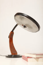 Metalowa dwupunktową lampa biurkowa "President" z ramieniem z litego palisandrowego drewna i czarnym kloszem, projekt Luis Pérez de la Oliva dla Fase, Hiszpania, lata 70. - obrazek 4
