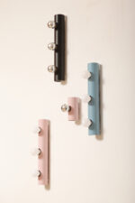 Smukła trzypunktowa aluminiowa cylindryczna niebieska lampa ścienna/kinkiet o pionowej, lub poziomej orientacji, Targetti, Włochy, lata 80. - obrazek 11