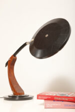 Metalowa dwupunktową lampa biurkowa "President" z ramieniem z litego palisandrowego drewna i czarnym kloszem, projekt Luis Pérez de la Oliva dla Fase, Hiszpania, lata 70. - obrazek 41