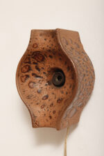 Brązowa cętkowana jednopunktowa nieduża ceramiczna lampa ścienna / kinkiet w stylu projektu Cari Zalloni dla Leola, Space Age, Niemcy, lata 70. - obrazek 42