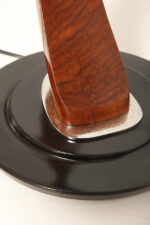 Metalowa dwupunktową lampa biurkowa "President" z ramieniem z litego palisandrowego drewna i czarnym kloszem, projekt Luis Pérez de la Oliva dla Fase, Hiszpania, lata 70. - obrazek 43