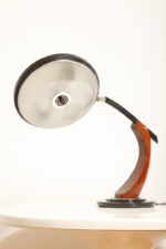 Metalowa dwupunktową lampa biurkowa "President" z ramieniem z litego palisandrowego drewna i czarnym kloszem, projekt Luis Pérez de la Oliva dla Fase, Hiszpania, lata 70. - obrazek 44