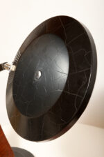 Metalowa dwupunktową lampa biurkowa "President" z ramieniem z litego palisandrowego drewna i czarnym kloszem, projekt Luis Pérez de la Oliva dla Fase, Hiszpania, lata 70. - obrazek 46