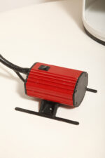 Jednopunktowa czerwono-czarna lampa biurkowa/nocna/lampa ścienna/kinkiet "Ciao 1170" z kloszem na ruchomym giętym ramieniu, projekt Ezio Didone dla firmy Arteluce, Włochy, lata 80. - obrazek 49