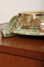 Duża zielono-brązowa fajansowa okrągła popielnica, Polskie Zjednoczone Fabryki Fajansu „Włocławek” we Włocławku, Polska, lata 1945-1955 - obrazek 50