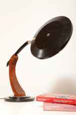 Metalowa dwupunktową lampa biurkowa "President" z ramieniem z litego palisandrowego drewna i czarnym kloszem, projekt Luis Pérez de la Oliva dla Fase, Hiszpania, lata 70. - obrazek 5