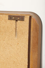 Duży metalowy wieszak/garderoba ścienna na chromowanej rurowej masywnej konstrukcji z trzema hakami zakończonymi bukowymi ręcznie toczonymi kulami, dymionym pionowym lustrem i uchwytem na parasole, Bauhaus, Niemcy, lata 30. XX wieku - obrazek 54