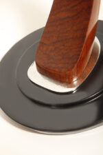 Metalowa dwupunktową lampa biurkowa "President" z ramieniem z litego palisandrowego drewna i czarnym kloszem, projekt Luis Pérez de la Oliva dla Fase, Hiszpania, lata 70. - obrazek 57