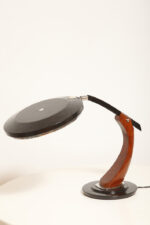 Metalowa dwupunktową lampa biurkowa "President" z ramieniem z litego palisandrowego drewna i czarnym kloszem, projekt Luis Pérez de la Oliva dla Fase, Hiszpania, lata 70. - obrazek 58
