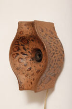 Brązowa cętkowana jednopunktowa nieduża ceramiczna lampa ścienna / kinkiet w stylu projektu Cari Zalloni dla Leola, Space Age, Niemcy, lata 70. - obrazek 6