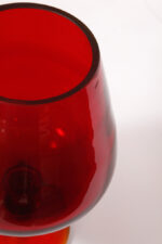Szklany czerwony kielich/wazon, projekt Zbigniew Horbowy, Huta Szkła Gospodarczego "Sudety" w Szczytnej Śląskiej, Polska, lata 70. - obrazek 5