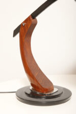 Metalowa dwupunktową lampa biurkowa "President" z ramieniem z litego palisandrowego drewna i czarnym kloszem, projekt Luis Pérez de la Oliva dla Fase, Hiszpania, lata 70. - obrazek 65