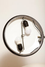 Metalowa dwupunktową lampa biurkowa "President" z ramieniem z litego palisandrowego drewna i czarnym kloszem, projekt Luis Pérez de la Oliva dla Fase, Hiszpania, lata 70. - obrazek 66