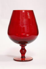 Szklany czerwony kielich/wazon, projekt Zbigniew Horbowy, Huta Szkła Gospodarczego "Sudety" w Szczytnej Śląskiej, Polska, lata 70. - obrazek 8