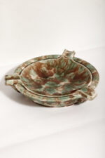 Duża zielono-brązowa fajansowa okrągła popielnica, Polskie Zjednoczone Fabryki Fajansu „Włocławek” we Włocławku, Polska, lata 1945-1955 - obrazek 8