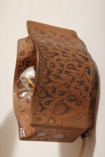 Brązowa cętkowana jednopunktowa nieduża ceramiczna lampa ścienna / kinkiet w stylu projektu Cari Zalloni dla Leola, Space Age, Niemcy, lata 70. - obrazek 8