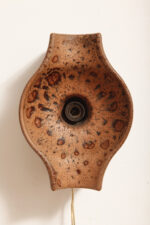 Brązowa cętkowana jednopunktowa nieduża ceramiczna lampa ścienna / kinkiet w stylu projektu Cari Zalloni dla Leola, Space Age, Niemcy, lata 70. - obrazek 9