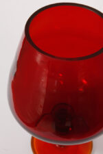 Szklany czerwony kielich/wazon, projekt Zbigniew Horbowy, Huta Szkła Gospodarczego "Sudety" w Szczytnej Śląskiej, Polska, lata 70. - obrazek 11
