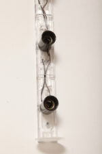 Smukła trzypunktowa aluminiowa cylindryczna niebieska lampa ścienna/kinkiet o pionowej, lub poziomej orientacji, Targetti, Włochy, lata 80. - obrazek 58