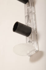 Smukła trzypunktowa aluminiowa cylindryczna niebieska lampa ścienna/kinkiet o pionowej, lub poziomej orientacji, Targetti, Włochy, lata 80. - obrazek 57