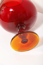 Szklany czerwony kielich/wazon, projekt Zbigniew Horbowy, Huta Szkła Gospodarczego "Sudety" w Szczytnej Śląskiej, Polska, lata 70. - obrazek 17