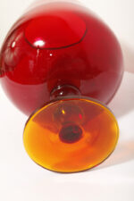 Szklany czerwony kielich/wazon, projekt Zbigniew Horbowy, Huta Szkła Gospodarczego "Sudety" w Szczytnej Śląskiej, Polska, lata 70. - obrazek 19