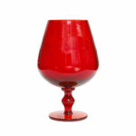 Szklany czerwony kielich/wazon, projekt Zbigniew Horbowy, Huta Szkła Gospodarczego "Sudety" w Szczytnej Śląskiej, Polska, lata 70.