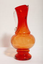 Duży szklany pomarańczowo-czerwony dzbanek "Verona" z przezroczystym uchem, projekt Ludwik Fiedorowicz, Huta Szkła Gospodarczego "Ząbkowice" w Dąbrowie Górniczej, Polska, wzór z 1982 roku - obrazek 11