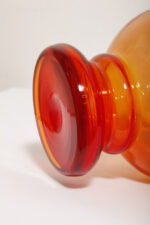 Duży szklany pomarańczowo-czerwony dzbanek "Verona" z przezroczystym uchem, projekt Ludwik Fiedorowicz, Huta Szkła Gospodarczego "Ząbkowice" w Dąbrowie Górniczej, Polska, wzór z 1982 roku - obrazek 19