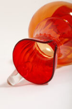 Duży szklany pomarańczowo-czerwony dzbanek "Verona" z przezroczystym uchem, projekt Ludwik Fiedorowicz, Huta Szkła Gospodarczego "Ząbkowice" w Dąbrowie Górniczej, Polska, wzór z 1982 roku - obrazek 21