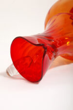 Duży szklany pomarańczowo-czerwony dzbanek "Verona" z przezroczystym uchem, projekt Ludwik Fiedorowicz, Huta Szkła Gospodarczego "Ząbkowice" w Dąbrowie Górniczej, Polska, wzór z 1982 roku - obrazek 25