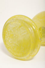 Duży cytrynowy szklany wazon/kielich z przeźroczystymi "guzikami", projekt Czesław Hajnysz, Spółdzielnia Pracy Przemysłu Ludowego i Artystycznego Kamionka w Łysej Górze, Polska, lata 70. - obrazek 30