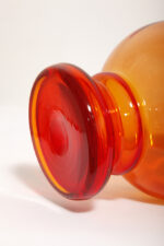 Duży szklany pomarańczowo-czerwony dzbanek "Verona" z przezroczystym uchem, projekt Ludwik Fiedorowicz, Huta Szkła Gospodarczego "Ząbkowice" w Dąbrowie Górniczej, Polska, wzór z 1982 roku - obrazek 31