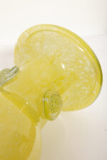 Duży cytrynowy szklany wazon/kielich z przeźroczystymi "guzikami", projekt Czesław Hajnysz, Spółdzielnia Pracy Przemysłu Ludowego i Artystycznego Kamionka w Łysej Górze, Polska, lata 70. - obrazek 31